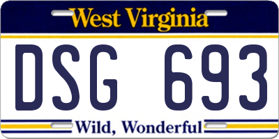 WV license plate DSG693