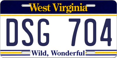 WV license plate DSG704