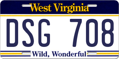 WV license plate DSG708