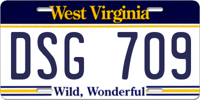 WV license plate DSG709