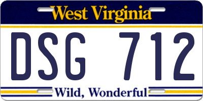 WV license plate DSG712
