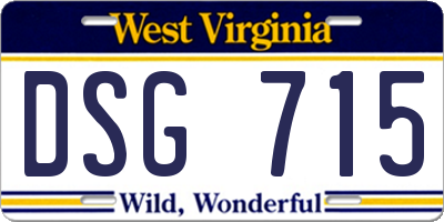 WV license plate DSG715