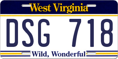 WV license plate DSG718