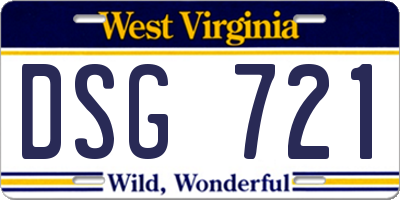WV license plate DSG721