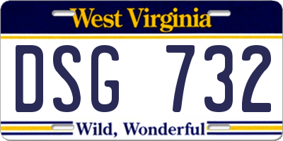 WV license plate DSG732