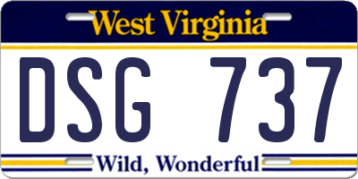 WV license plate DSG737