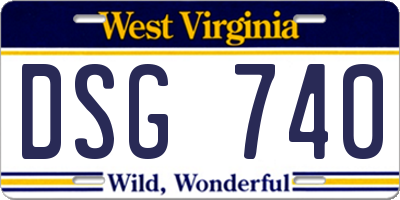 WV license plate DSG740
