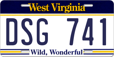 WV license plate DSG741