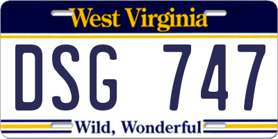 WV license plate DSG747