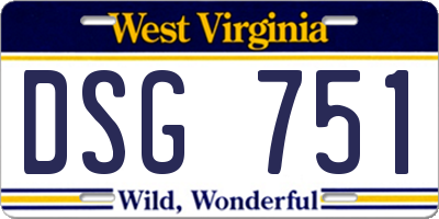 WV license plate DSG751