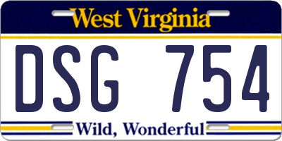 WV license plate DSG754