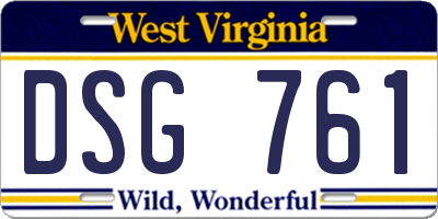 WV license plate DSG761