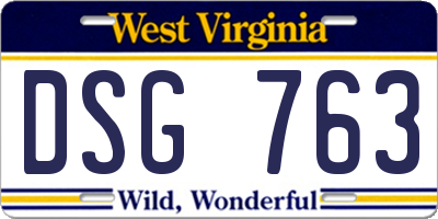 WV license plate DSG763