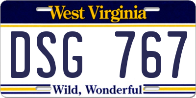 WV license plate DSG767