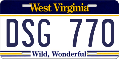 WV license plate DSG770