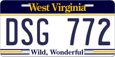 WV license plate DSG772
