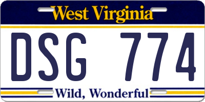 WV license plate DSG774