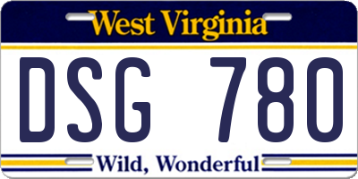 WV license plate DSG780
