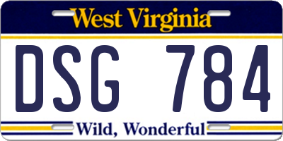 WV license plate DSG784