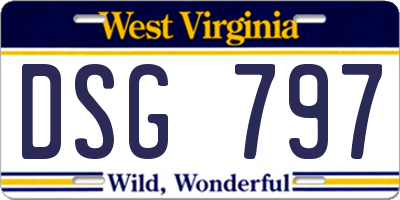 WV license plate DSG797