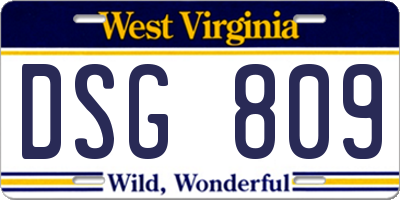 WV license plate DSG809