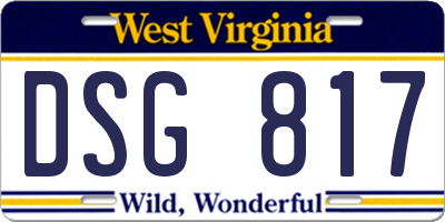 WV license plate DSG817