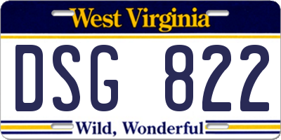 WV license plate DSG822