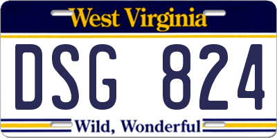 WV license plate DSG824