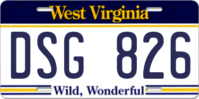 WV license plate DSG826