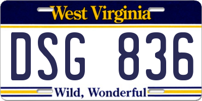 WV license plate DSG836