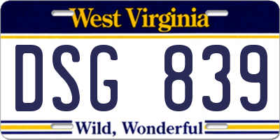 WV license plate DSG839