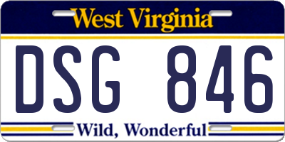 WV license plate DSG846