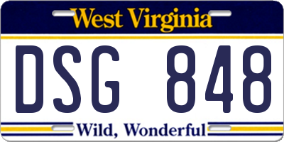 WV license plate DSG848