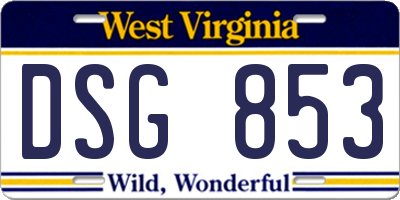 WV license plate DSG853
