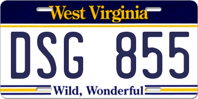 WV license plate DSG855