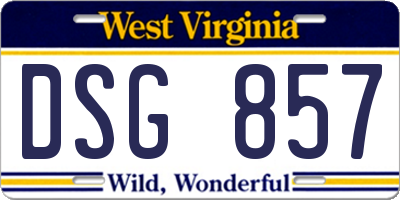 WV license plate DSG857