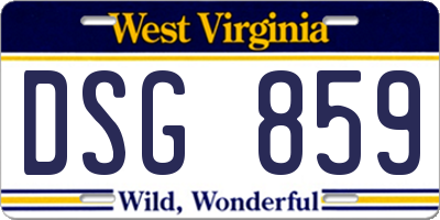 WV license plate DSG859