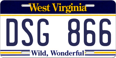 WV license plate DSG866