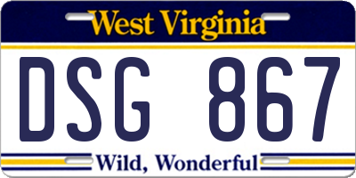 WV license plate DSG867