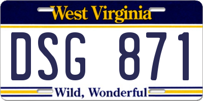 WV license plate DSG871