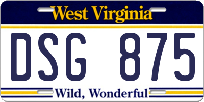 WV license plate DSG875