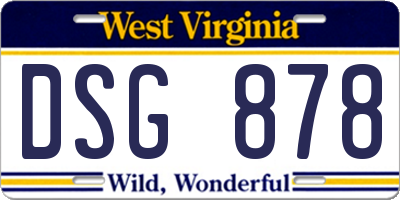 WV license plate DSG878