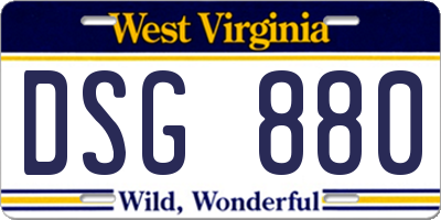 WV license plate DSG880