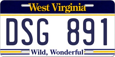 WV license plate DSG891