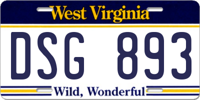 WV license plate DSG893