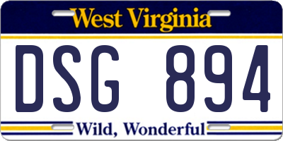 WV license plate DSG894