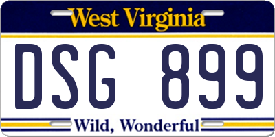 WV license plate DSG899