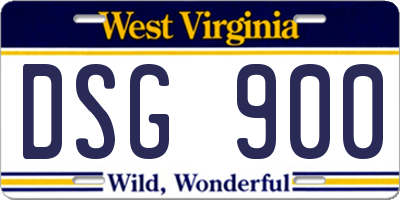 WV license plate DSG900