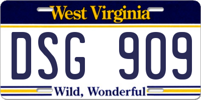 WV license plate DSG909
