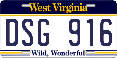 WV license plate DSG916